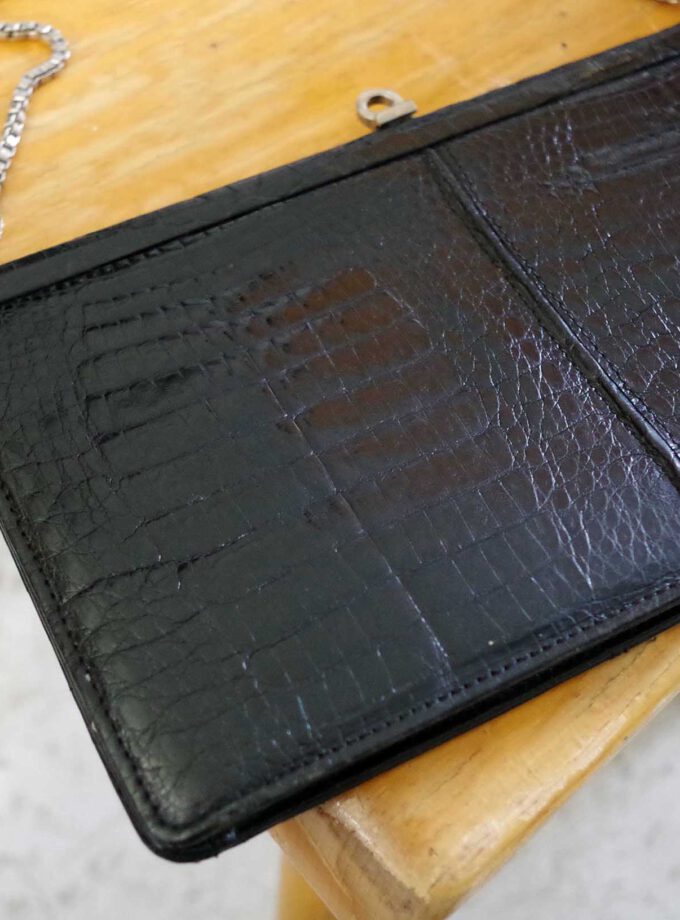 Black Clutch Croc