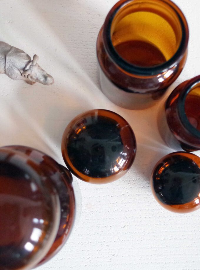 Apothecary Jars Brown Set