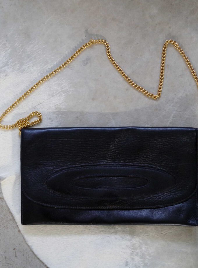 Black Clutch Gold Chain