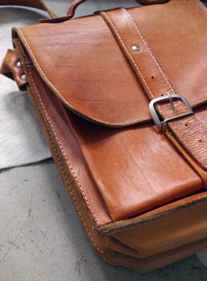 Vintage Cognac Schoolbag