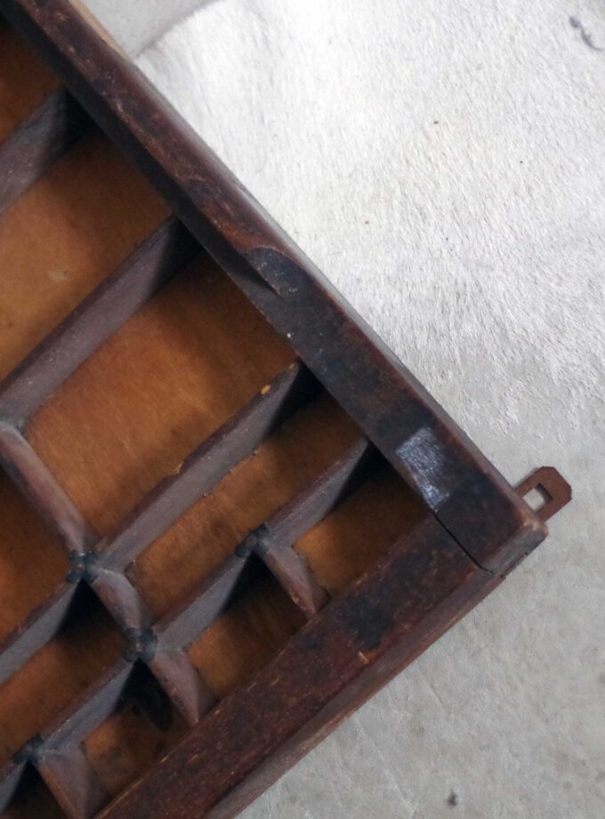 Vintage Typesetter Case Dark Wood