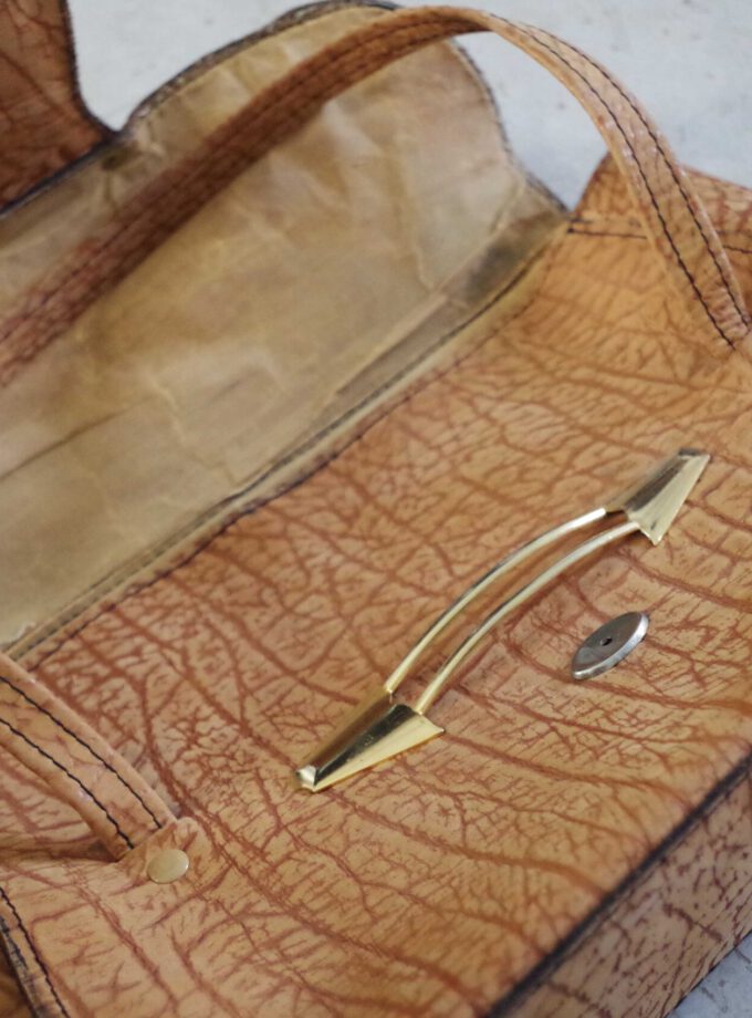 Leather Platypus Look Bag