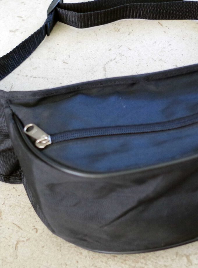 Vintage Nylon Black Fanny Pack