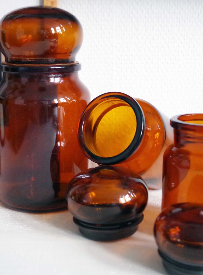 Apothecary Jars Brown Set