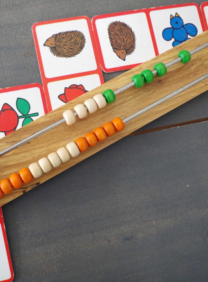 Green/Orange/White Wooden Abacus