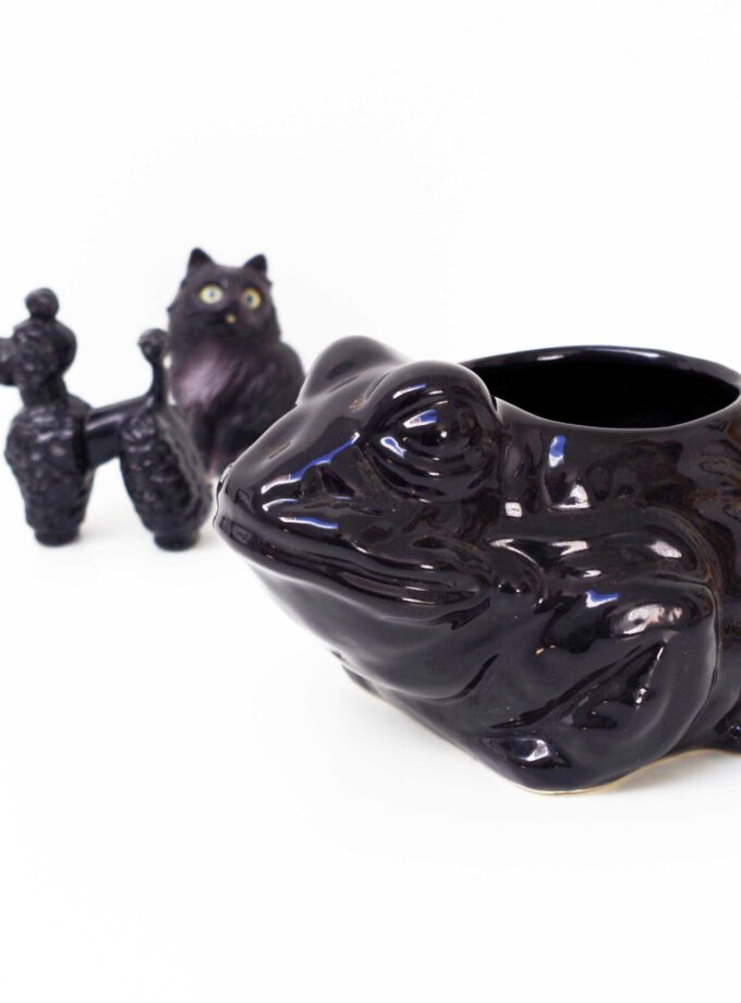 Vintage Toad Planter Black