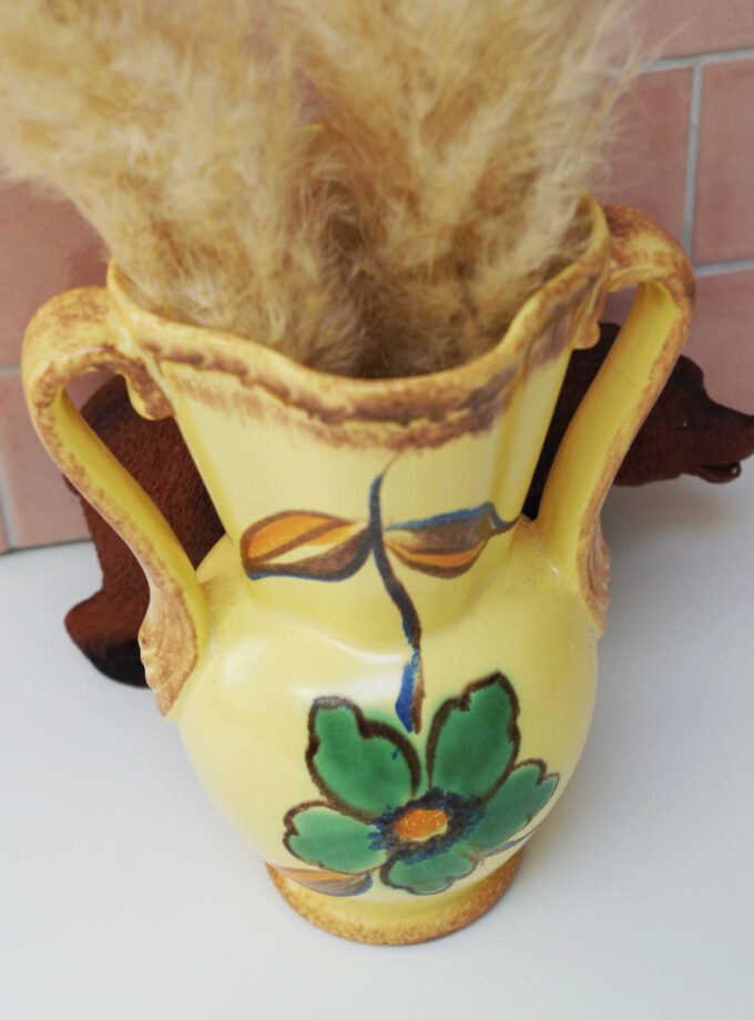 Double Eared Yellow Flower Vase Elsterwerda