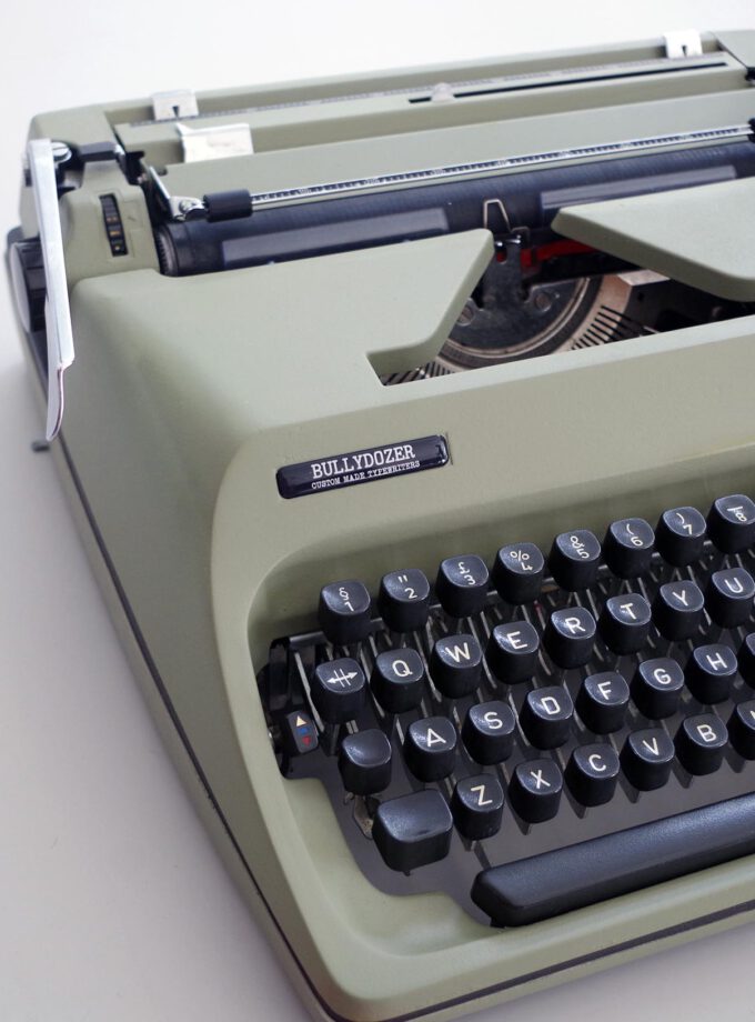 Vintage Typewriter Custom Made Scheidegger International 2000 Army Green