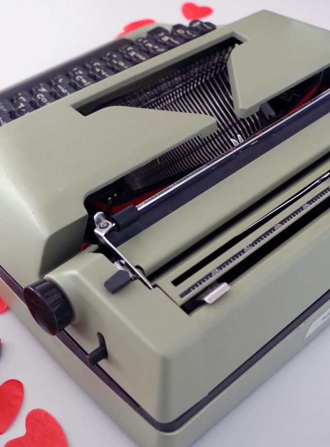 Vintage Typewriter Custom Made Scheidegger International 2000 Army Green