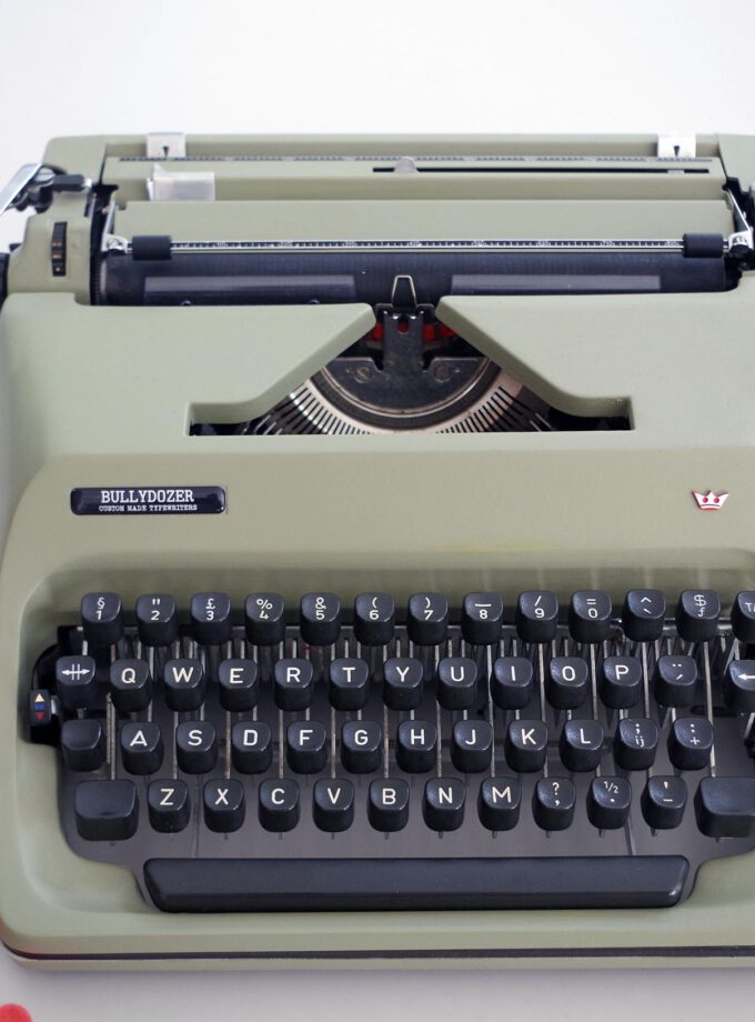 Vintage Typewriter Custom Made Scheidegger International 2000 Army Green