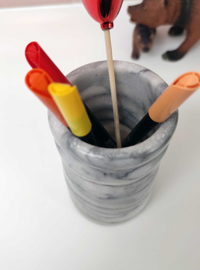 Marble White Grey Vase