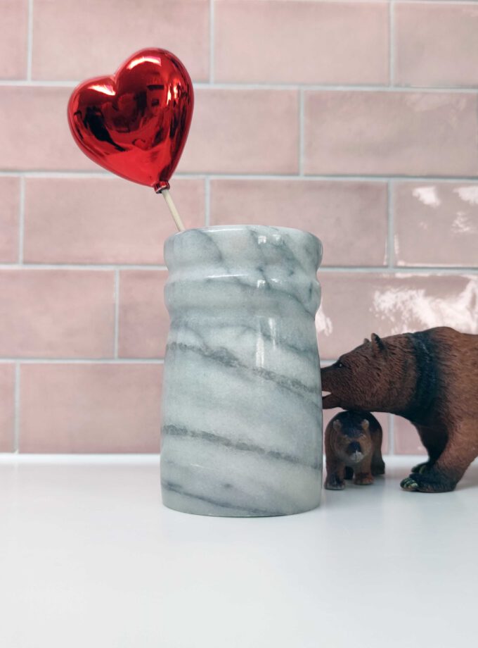 Marble White Grey Vase