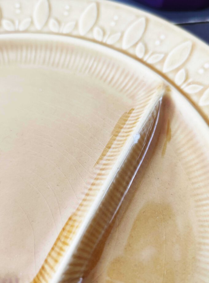 Vintage Gourmet Plate Leaves Yellow