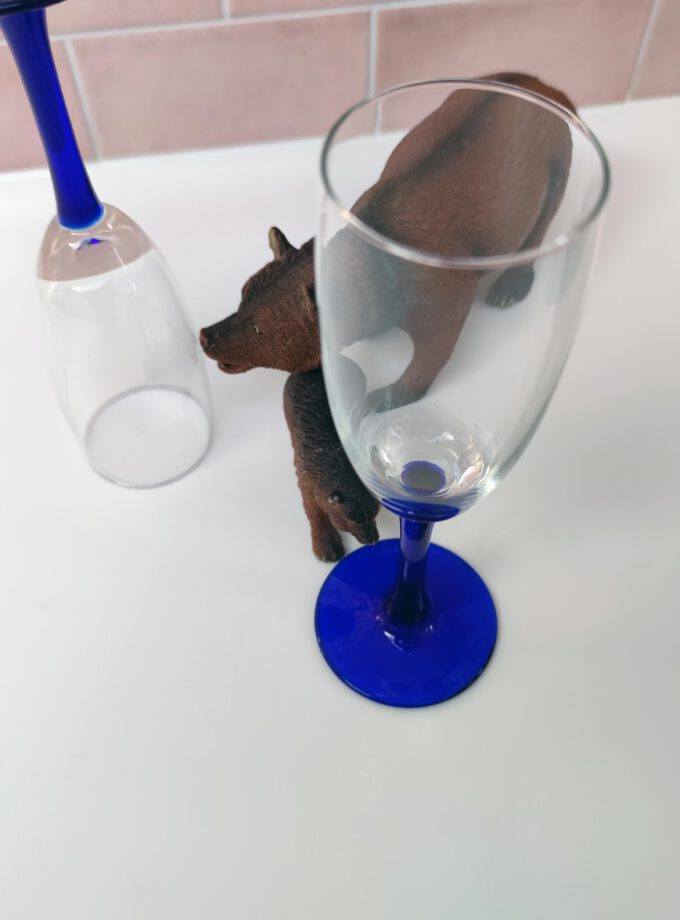 Vintage Navy Blue Colored Wine-glass