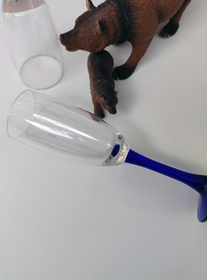 Vintage Navy Blue Colored Wine-glass