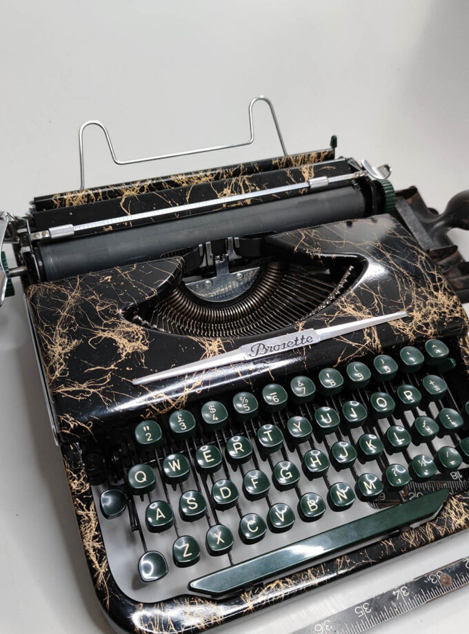 Vintage Custom Made Typewriter Brosette Gold Splatter