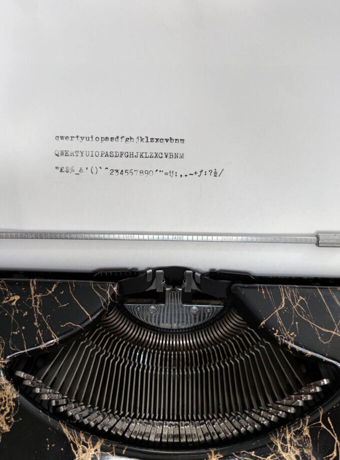 Vintage Custom Made Typewriter Brosette Gold Splatter