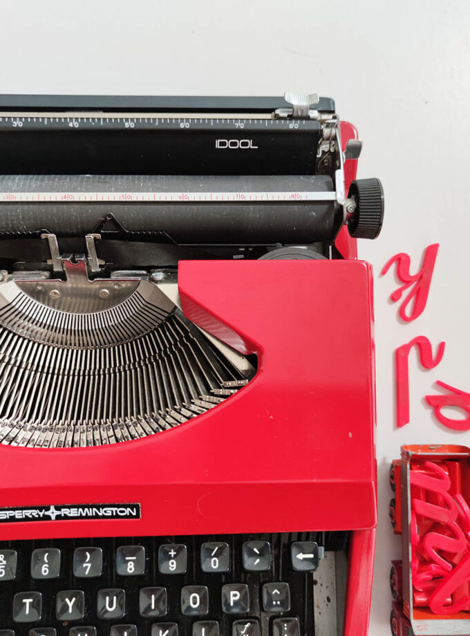 Vintage Firetruck Red Remington Sperry Idool Typewriter