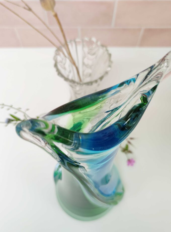 Vintage Large Blue / Green Vase