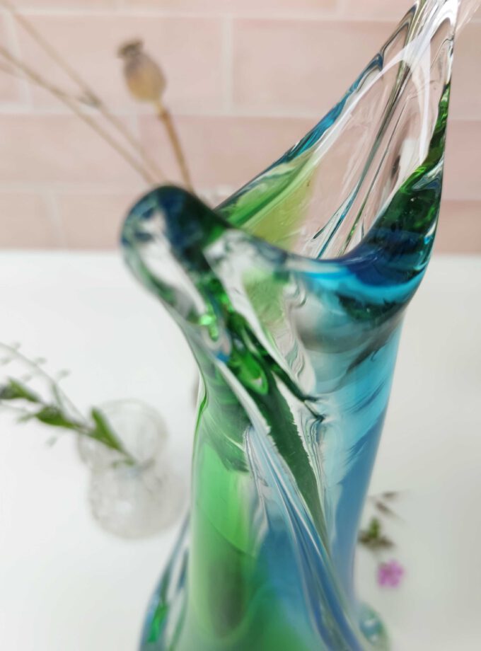 Vintage Large Blue / Green Vase