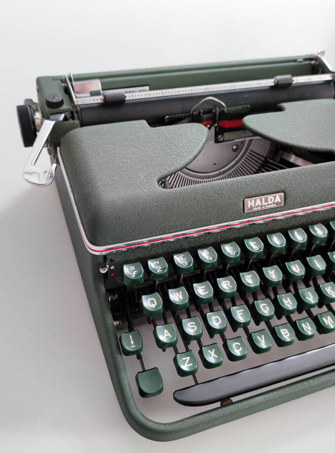 Vintage Halda Typewriter Army Green