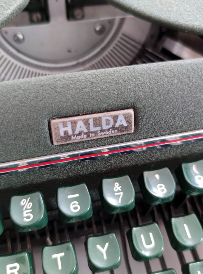 Vintage Halda Typewriter Army Green