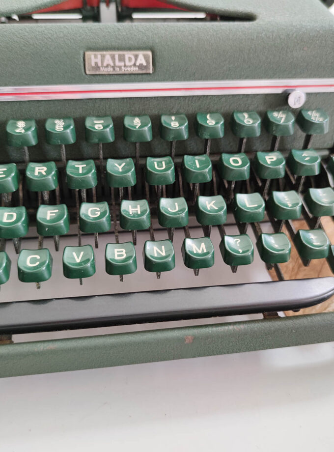 Vintage Halda Typewriter Army Green