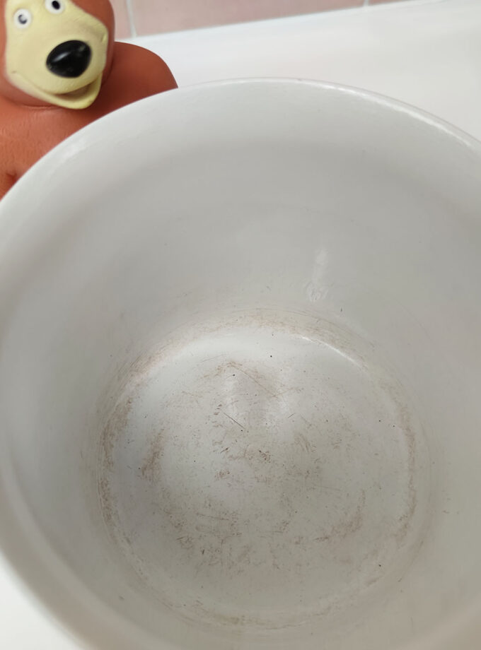 West Germany Plain Off White Flower Pot Swirl Medium