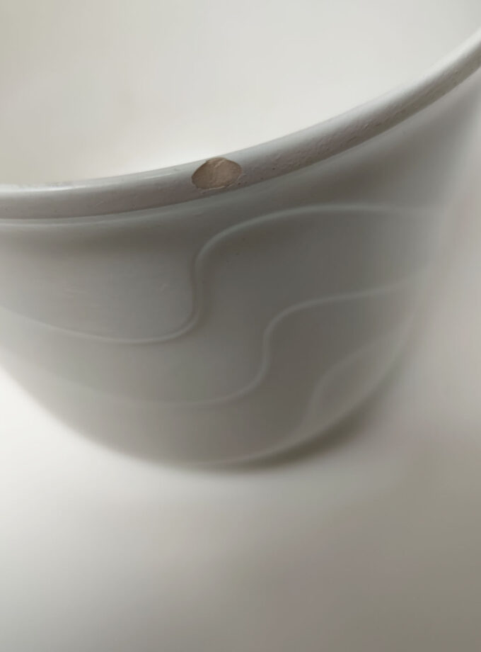 West Germany Plain Off White Flower Pot Swirl Medium