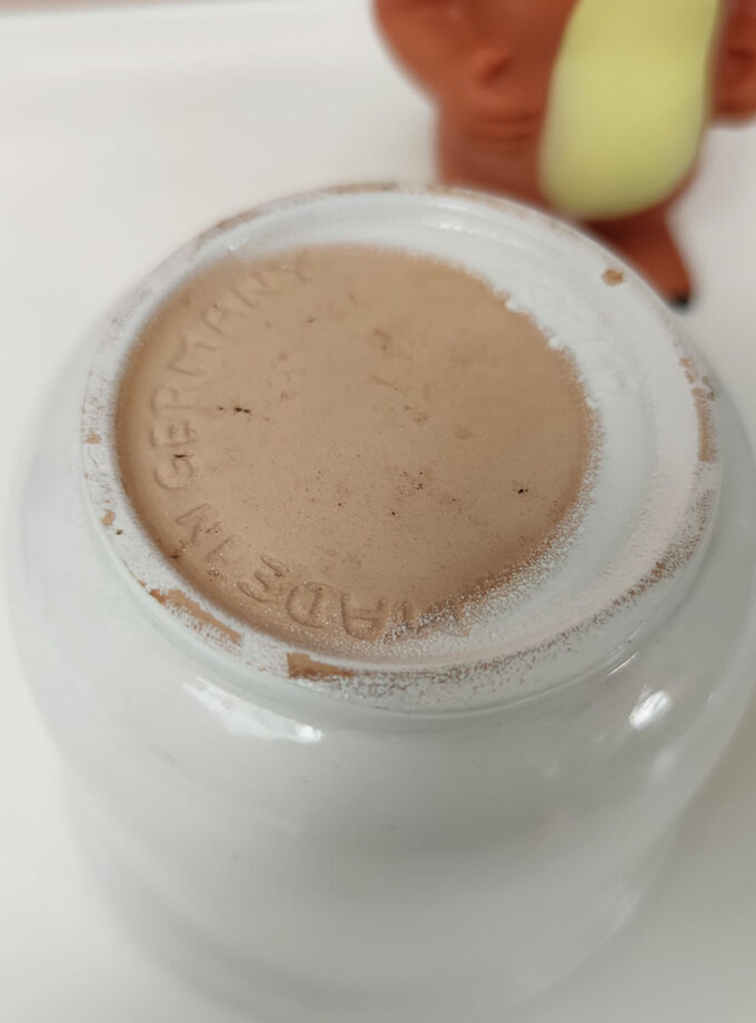 West Germany Plain White Flower Pot Small