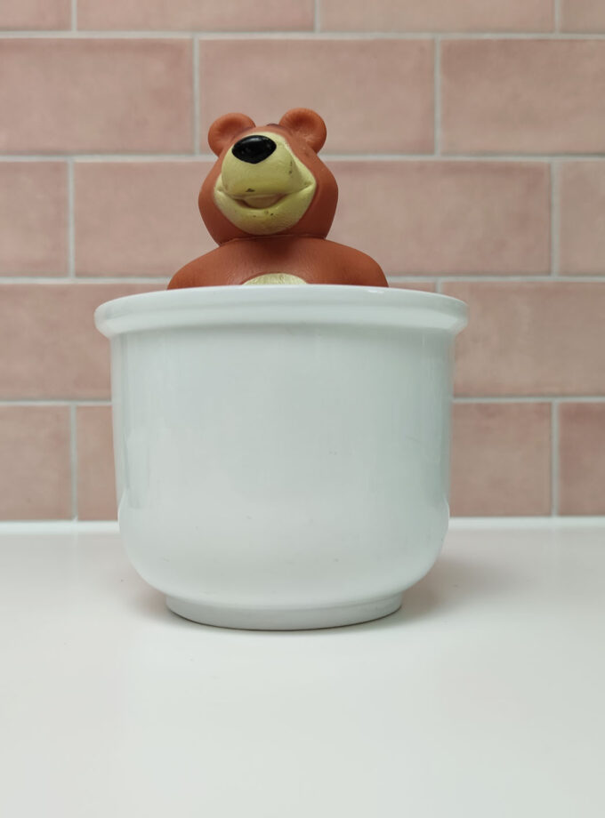 West Germany Plain White Flower Pot Small