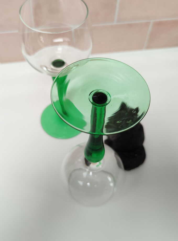 Vintage Green Colored Wine-glass