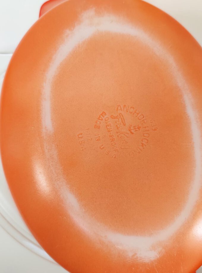 Anchor Hocking Orange Red Dish