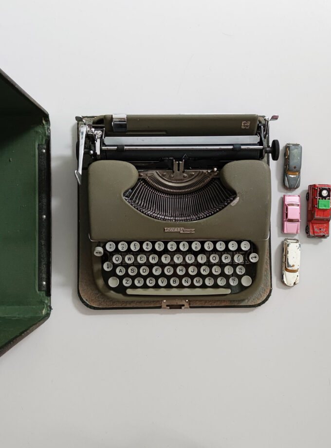 Vintage Swissa Piccola Typewriter Army Green