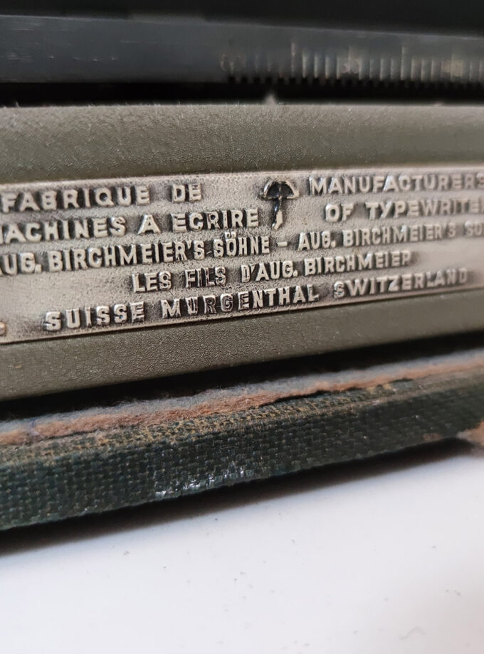 Vintage Swissa Piccola Typewriter Army Green