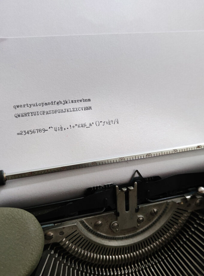 Vintage Swissa Piccola Typewriter Army Green