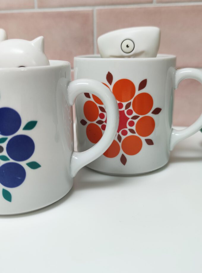 Vintage Bavaria Retro Flowers Mugs