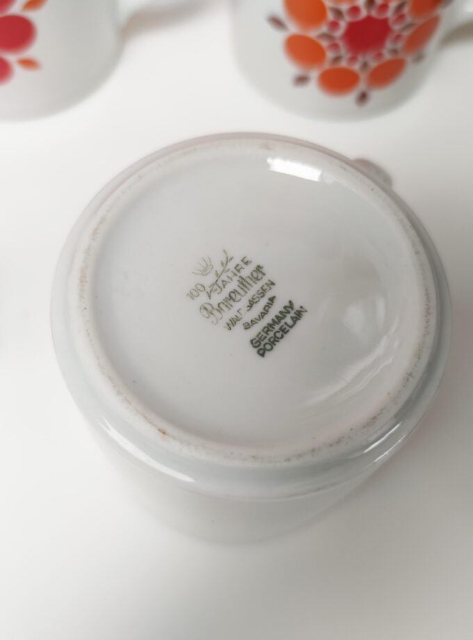 Vintage Bavaria Retro Flowers Mugs