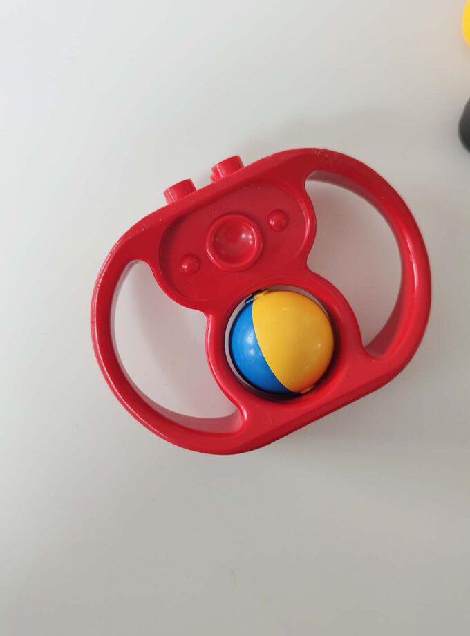 Vintage Red Duplo Rattle Duck Face