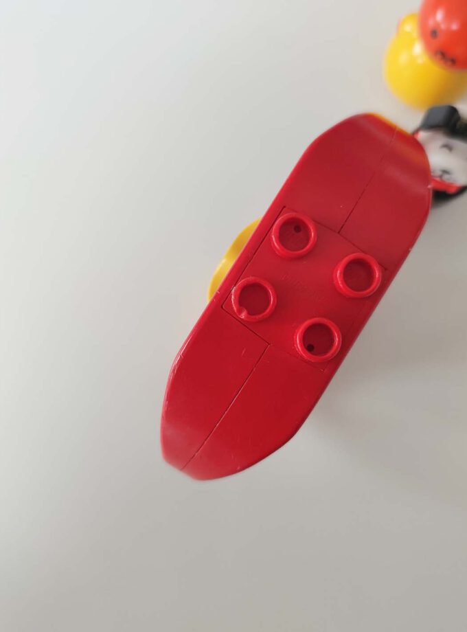 Vintage Red Duplo Rattle Duck Face