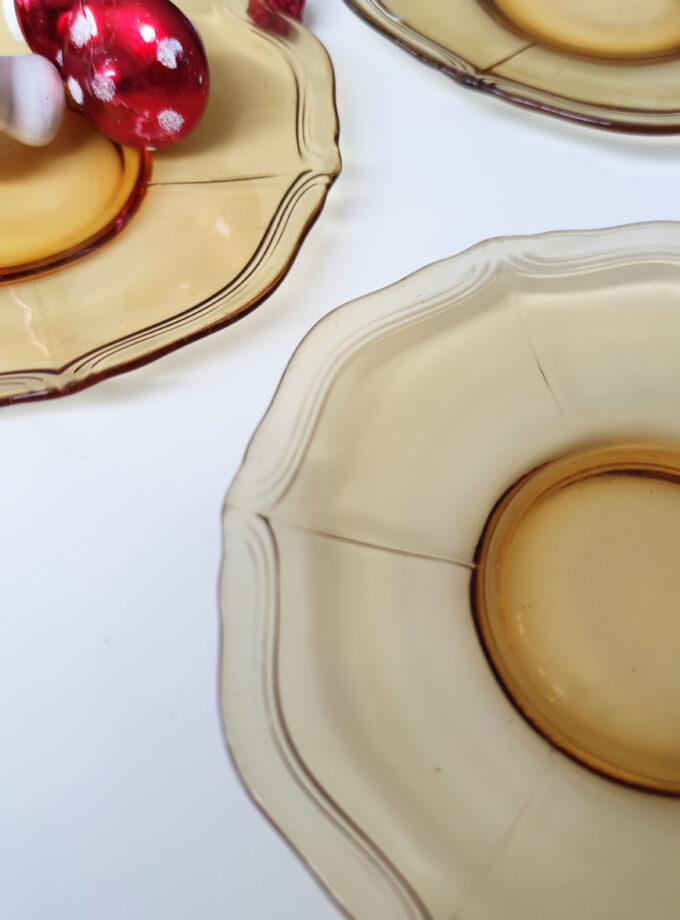 Vintage Amber Pastry Plate