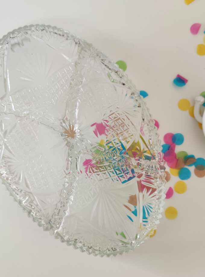 Serving Bowl Oval Cut Glass