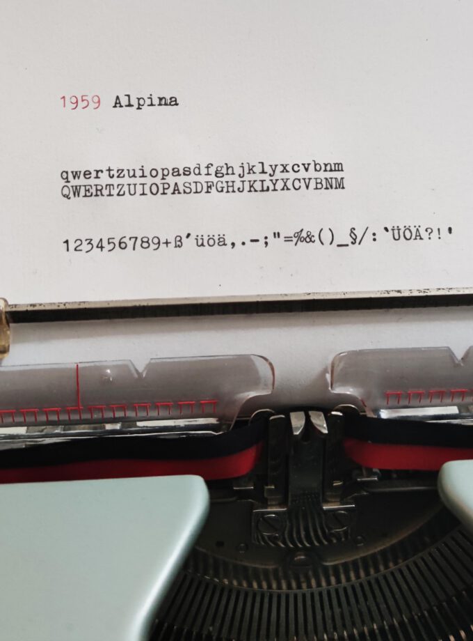Vintage Alpina Typewriter Metallic BlueGreen