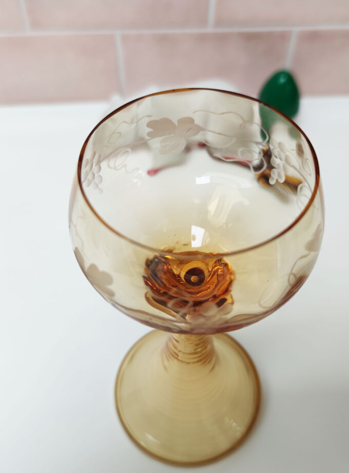 Vintage Amber Colored Wine-glass II