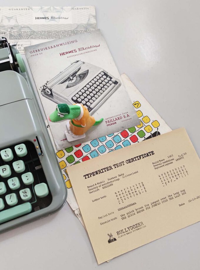 Vintage Hermes Baby Mint Typewriter