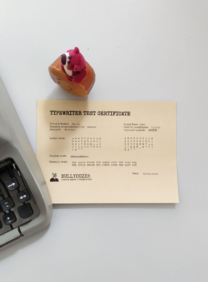 Vintage Grey Blikman&Satorius Facit Typewriter