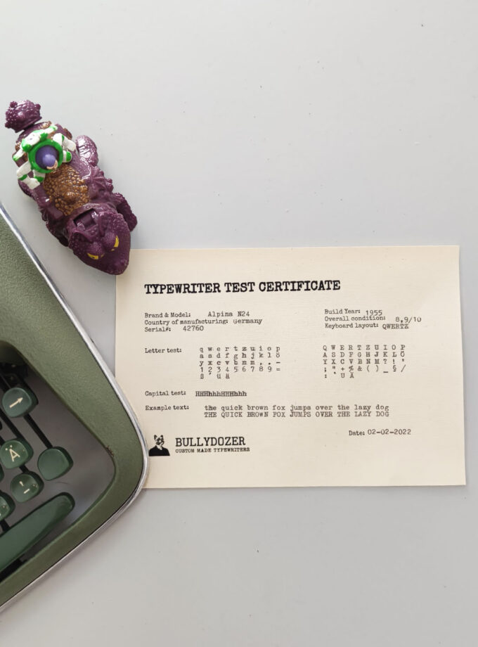 Vintage Alpina Typewriter Old Green