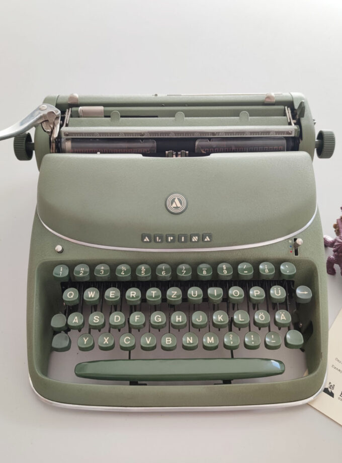 Vintage Alpina Typewriter Old Green