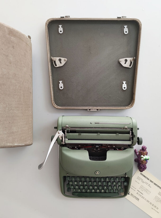 Vintage Alpina Typewriter Old Green