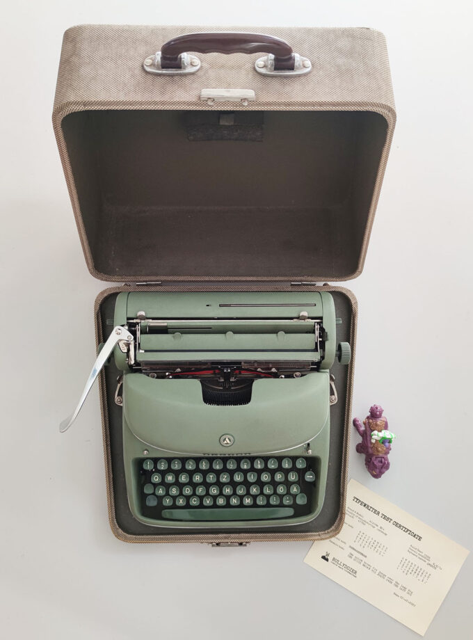 Vintage Alpina Typewriter Old Green